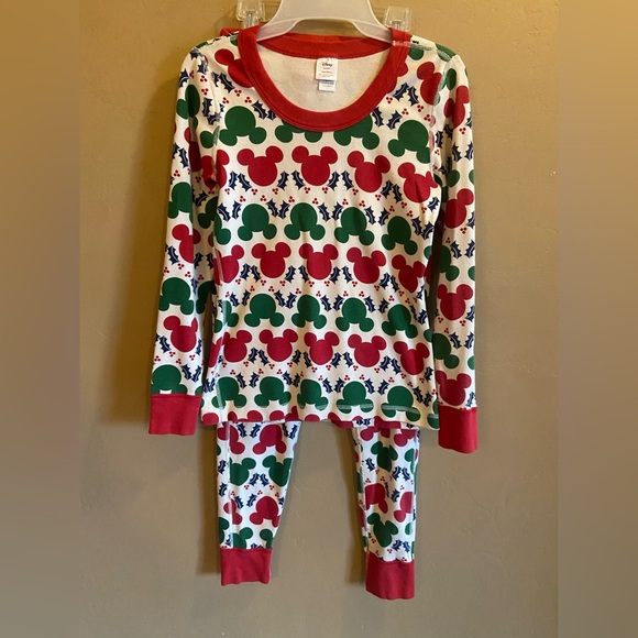Hanna Anderson Adult Disney Mickey Mouse Holiday Pajama Set size small organic